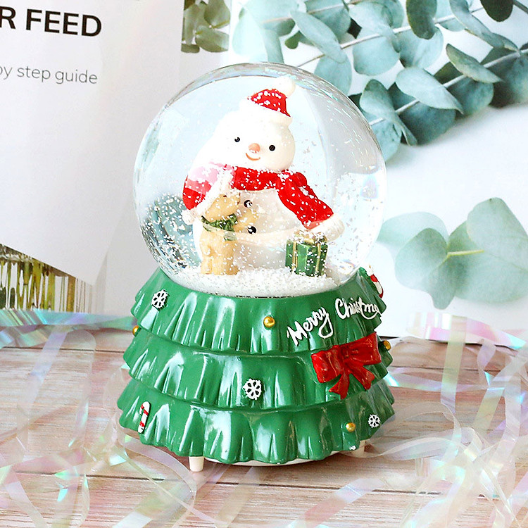 Quả Cầu Tuyết phát Nhạc có Đèn Noel 04 (10x15cm)