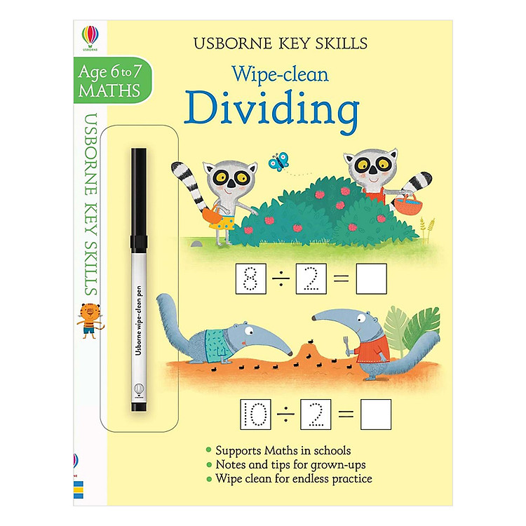 Sách Usborne Key Skills Wipe-Clean: Dividing 6-7