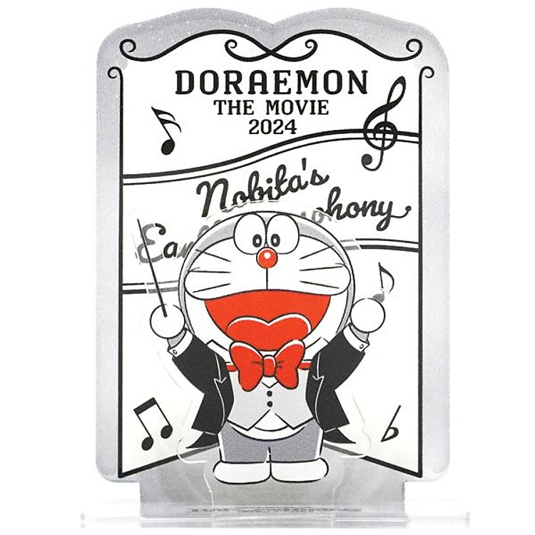 Mô Hình Standee Mica Doraemon (Màu Xám)