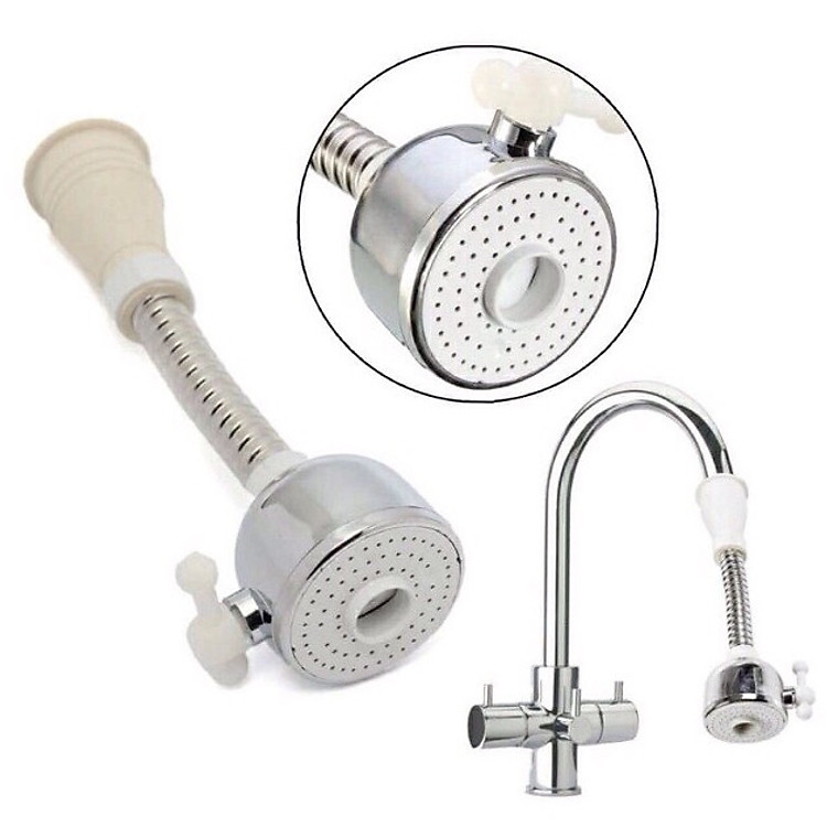 Đầu tăng áp 2 chế độ nước cho vòi chậu rửa bát xoay 360