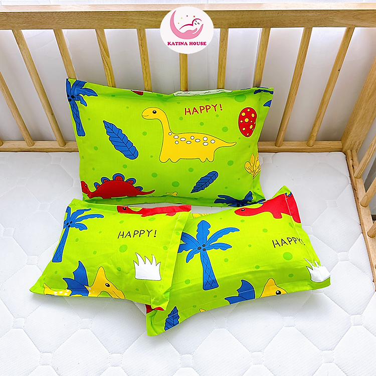Gối cho bé sơ sinh và trẻ nhỏ Katina House, vải Cotton TL mềm mát, họa tiết gần gũi