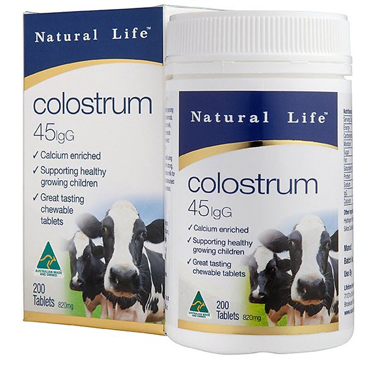 Thực phẩm chức năng Sữa non Natural Life Colostrum - Hộp 200 viên