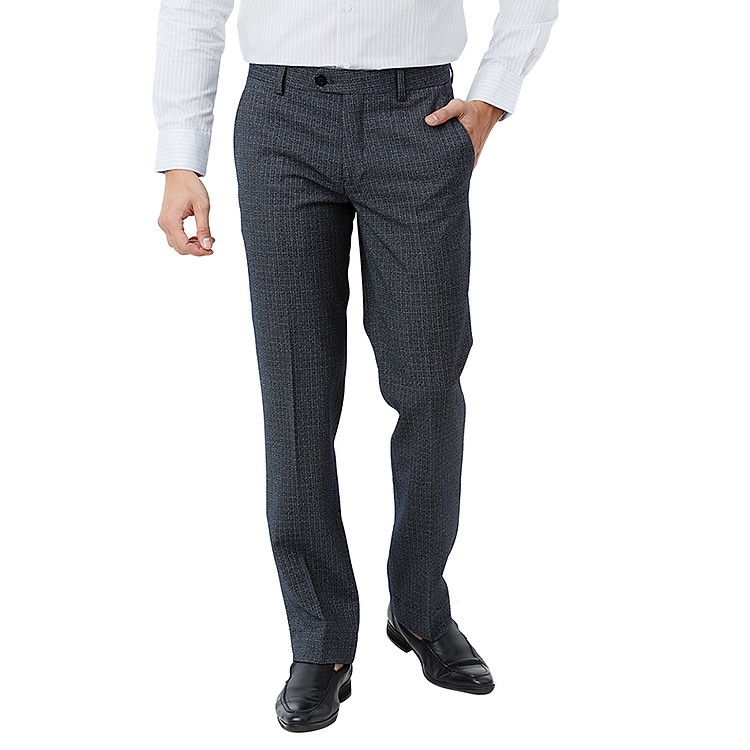 Quần Tây Nam 0Ly Có Vân Vĩnh Tiến 217-17 - Xám Đen