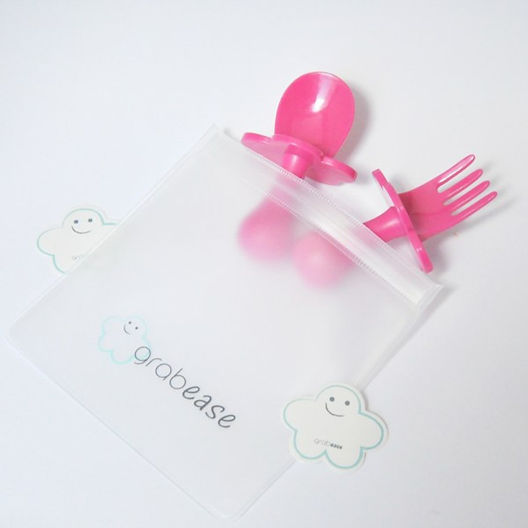 Bộ muỗng nĩa Grabease cho bé - Hồng Chính hãng Ưu đãi - Hình ảnh 3