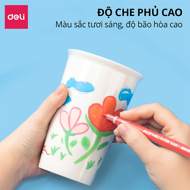 Bút Sơn Acrylic Marker Deli (Hộp 36 màu) - Ảnh 4