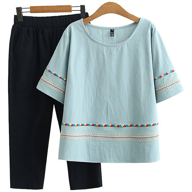 Bộ đồ Trung niên cho Bà cho Mẹ - Bộ đũi xước Nhật cao cấp,3 màu sang trọng