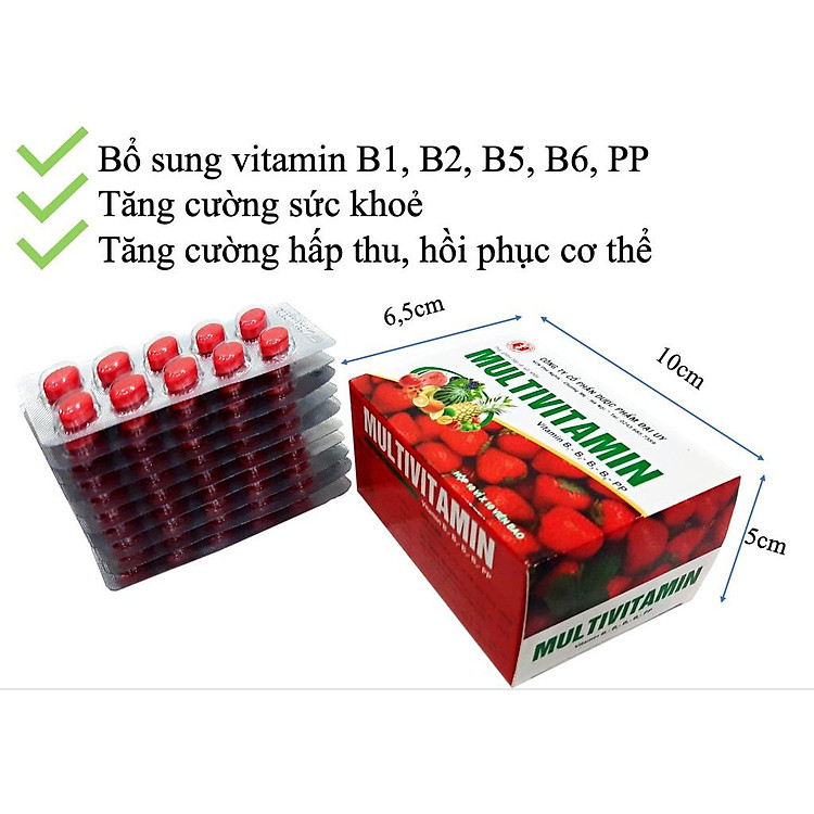 Vitamin tổng hợp - Multivitamin Đại Uy (Hộp 10 vỉ x 10 viên)