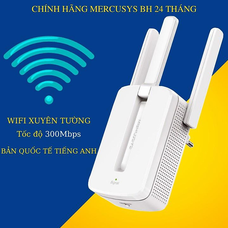 Bộ kích sóng wifi 3 râu Mercusys (wireless 300Mbps) cực mạnh, hút mở rộng kích wifi - Hàng chính hãng