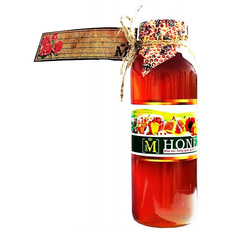 QUÀ TẾT 2020: Mật ong M honey (300ml) - chai thủy tinh cao cấp, nắp tổ ong