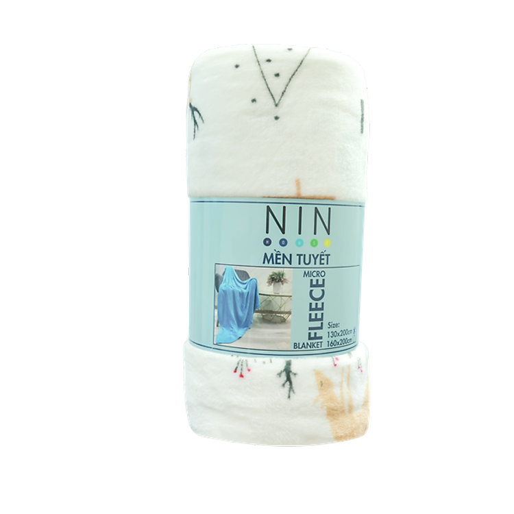Mền tuyết NIN House hoa văn Lovely Deer In Mountain Autumn 1m3x2m, 1m6x2m sợi microfiber cực kỳ ấm, mịn màng fleece blanket dùng văn phòng, xe hơi, máy bay