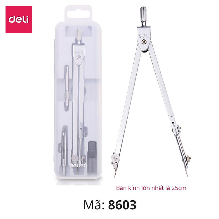 Compa Kim Loại Deli 8601 + 2 đầu nối