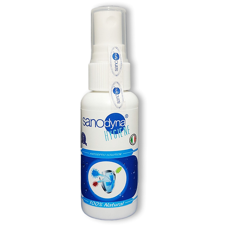 Dung dịch sát khuẩn nước muối điện phân Anolyte 100% tự nhiên công nghệ ITALIA thương hiệu Sanodyna dạng cầm tay 50ml