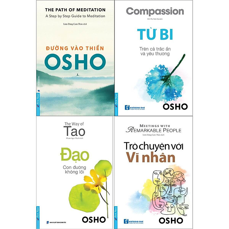 Bộ Sách Osho - Combo Sách Osho Bộ 4 Cuốn - Combo Sách Thiền Tâm Linh Nội Tâm - Bìa mềm - First News