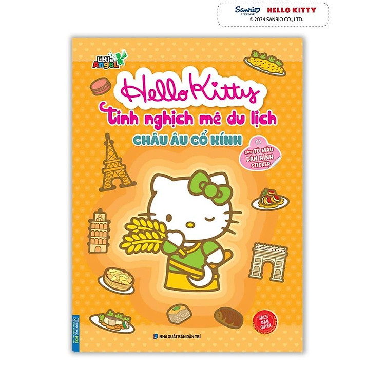 Hello Kitty Tinh Nghịch Mê Du Lịch – Châu Âu Cổ Kính – Tô Màu Và Dán Hình Sticker