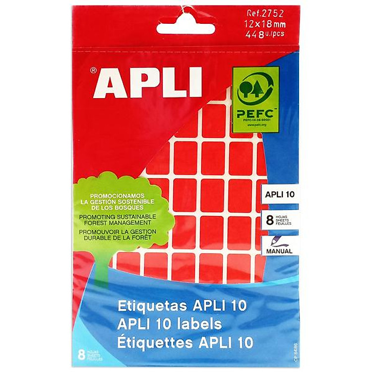 Nhãn Dán Đỏ APLI (10 miếng) 12×18