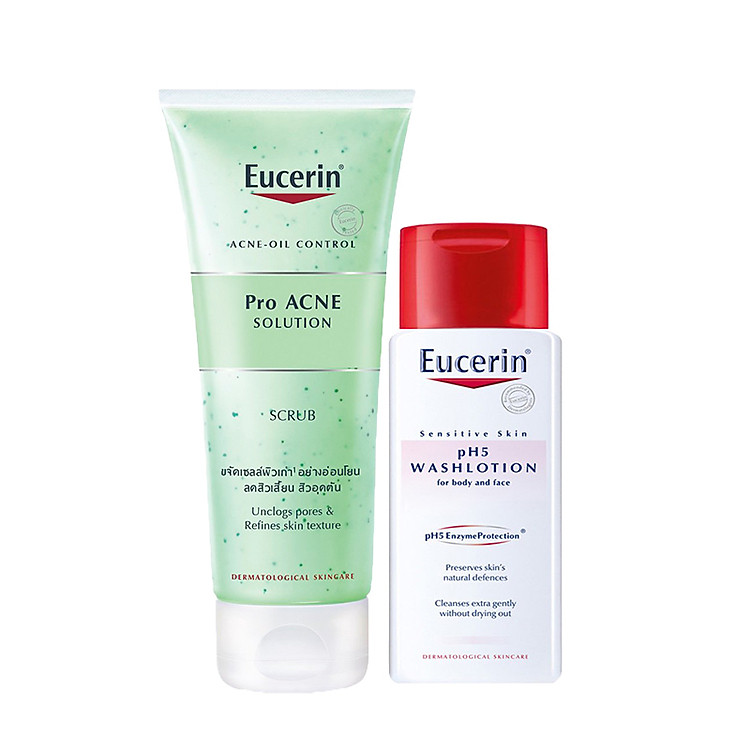TẨY TẾ BÀO CHẾT NGĂN NGỪA MỤN EUCERIN PROACNE SCRUB 100ML TẶNG SỮA TẮM PH5 WASHLOTION 75ML