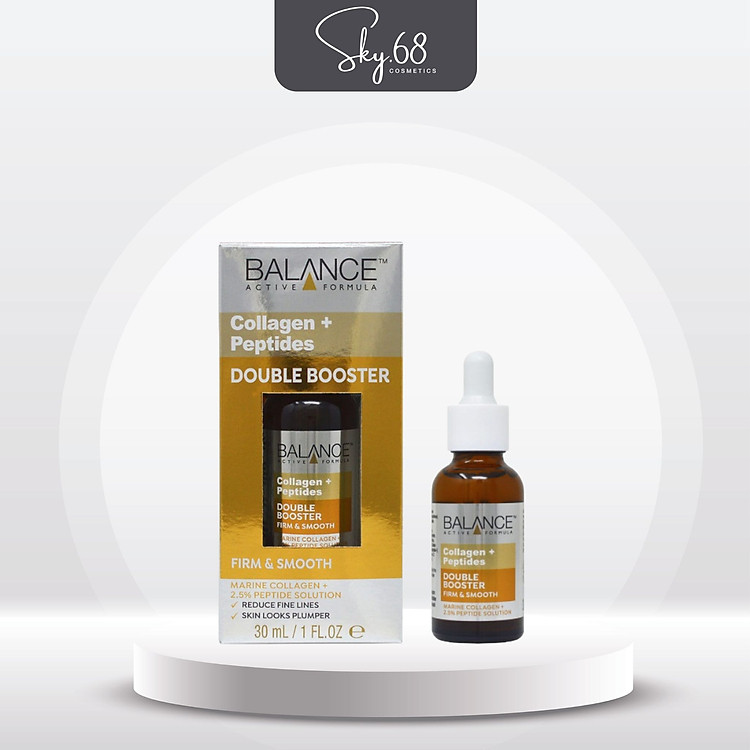 Serum Ngăn Ngừa Lão Hóa, Giảm Nếp Nhăn Balance Active Formula Collagen + Peptides Double Booster 30ml