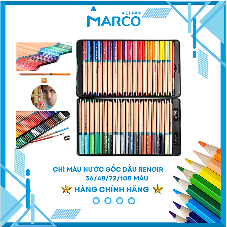 Hộp Bút Chì Màu Nước Marco Renoir 3120 (36 màu)