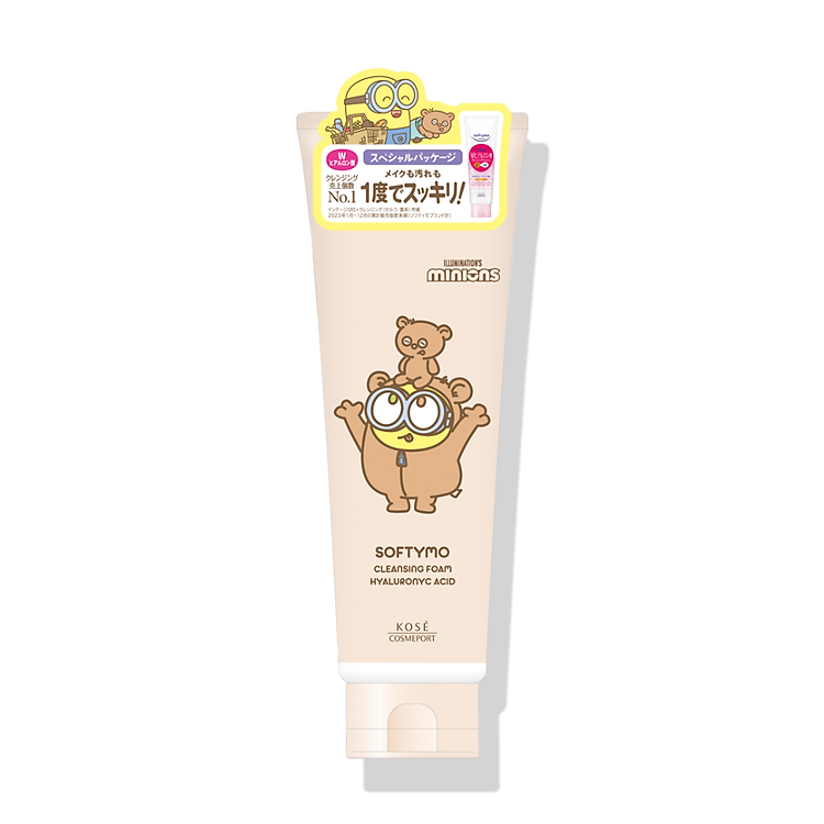 SỮA RỬA MẶT & TẨY TRANG TẠO BỌT DƯỠNG ẨM BỔ SUNG ACID HYALURONIC SOFTYMO (Bản giới hạn_Minion)