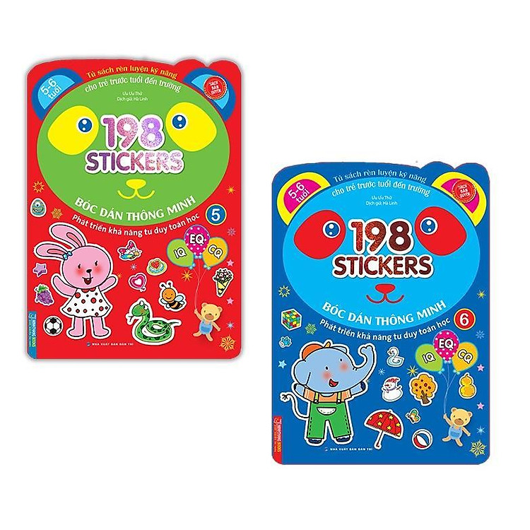 Bóc Dán Hình Thông Minh IQ EQ CQ Cho Bé 5 – 6 Tuổi – 198 Sticker – Quyển 5 + 6