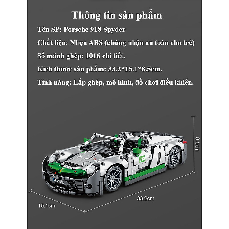 Mua Đồ Chơi Lắp Ghép Technic Xe Porche 918 Chính hãng Giá rẻ - Hình ảnh 2