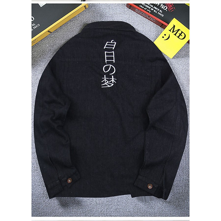 Áo Khoác Unisex jean nam Muidoi A261 (Đen)