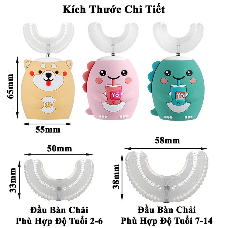 Bàn Chải Đánh Răng Điện KUNBE Cho Bé Chính hãng Giá rẻ - Hình ảnh 2