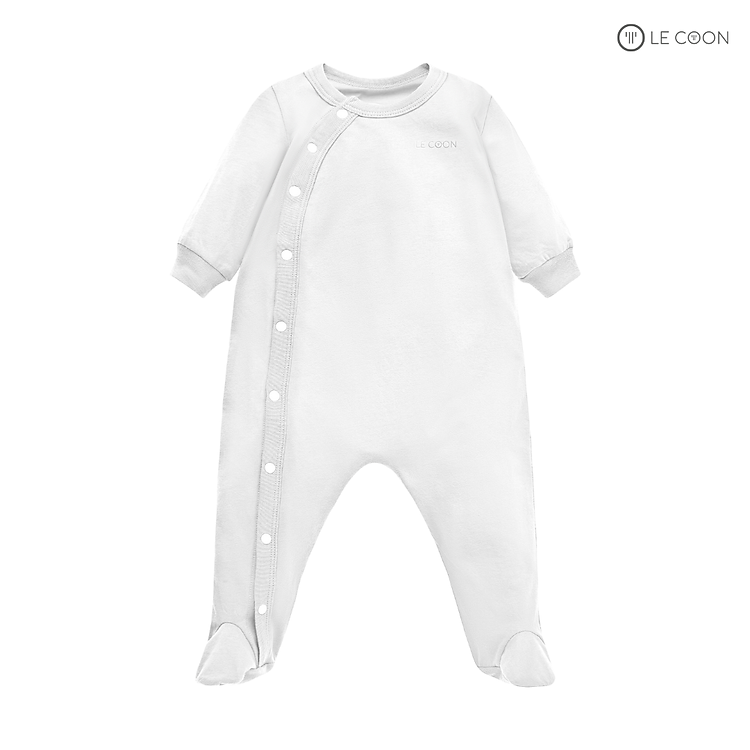 LE COON | Bodysuit Dài Cúc Bấm Vạt Chéo Liền Tất | Vải COOL mỏng mát | 0-12 tháng