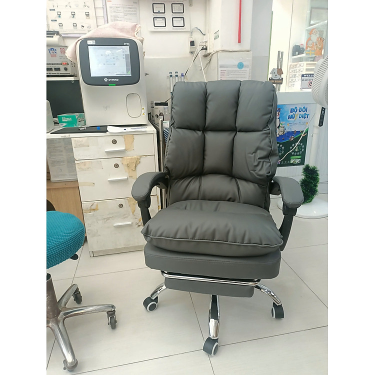 Ghế làm việc máy tính có gác chân thư giãn Ghế ngồi chơi game bọc 2 lớp nệm simili CR4106-P Morden Office Chair