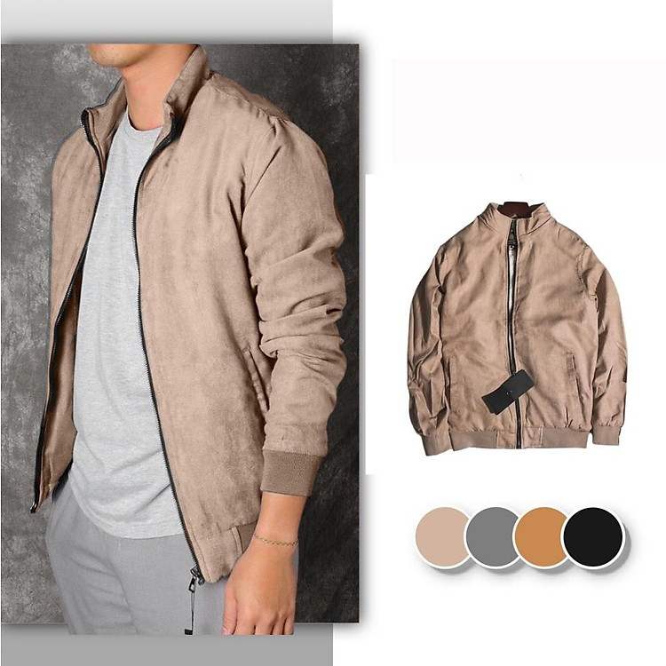 Áo khoác nam da lộn lót lông siêu ấm