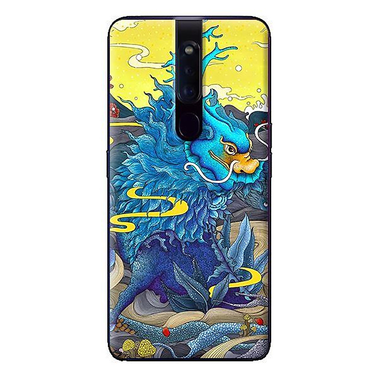 Ốp in cho Oppo F11 Pro Rồng Xanh Nền Vàng - Hàng chính hãng