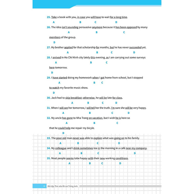 Bài Tập Tìm Sửa Lỗi Sai Tiếng Anh (Ôn Thi Vào Lớp 10 Và 10 Chuyên) - Ảnh 7