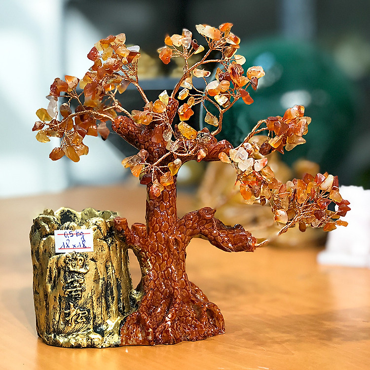 Cây Tài Lộc Thạch Anh ống bút nhiều màu - Roxi