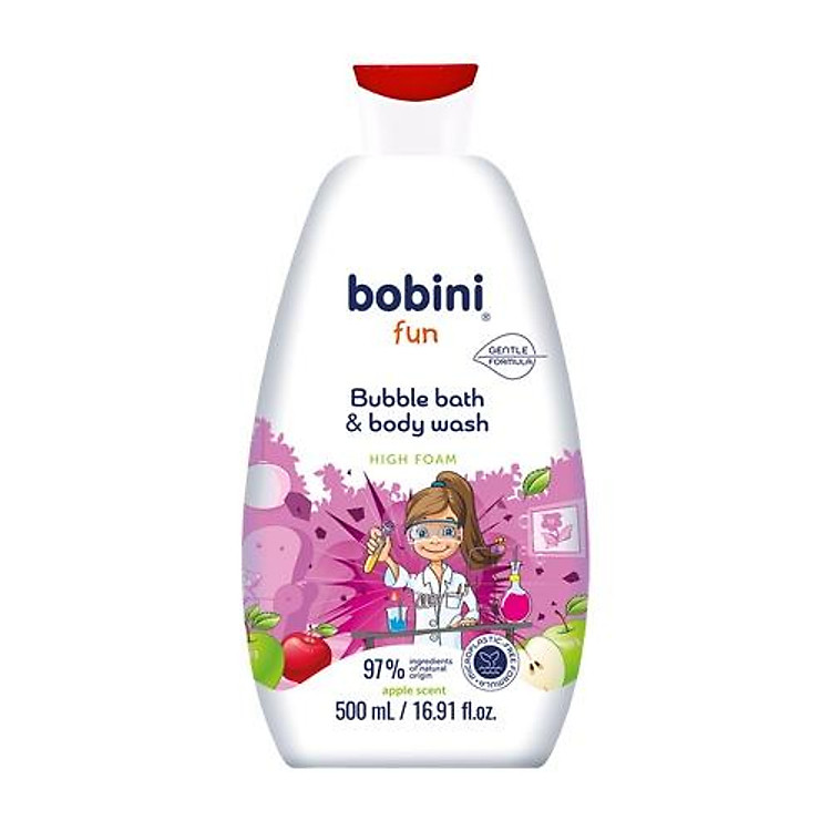 Gel tắm Bobini Fun hương táo 500ML Chính hãng Giá tốt - Hình ảnh 3