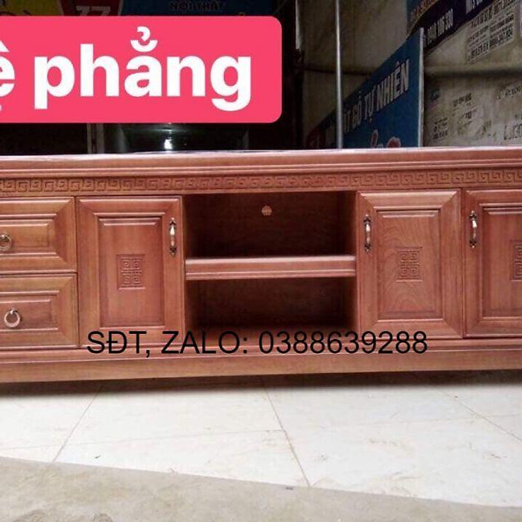 Kệ phẳng phòng khách gỗ gõ giá thật