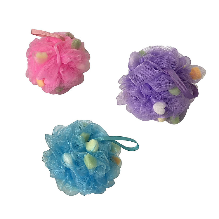 Combo 3 Bông tắm Mouse Massage Cao cấp ngừa khuẩn giao màu ngẫu nhiên