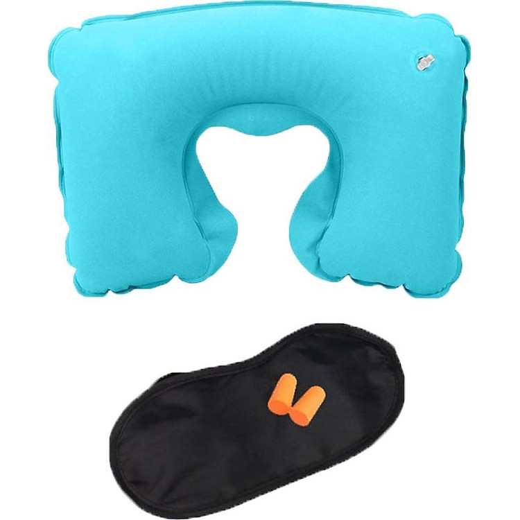 Gối hơi du lịch cao cấp (Màu Ngẫu Nhiên) - Tặng bịt tai, bịt mắt