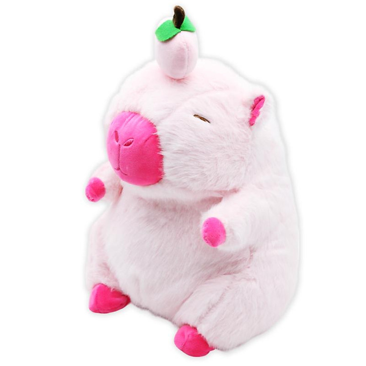 Thú Bông Capybara Đội Trái Đào 30 cm Chính hãng Giá rẻ - Hình ảnh 3