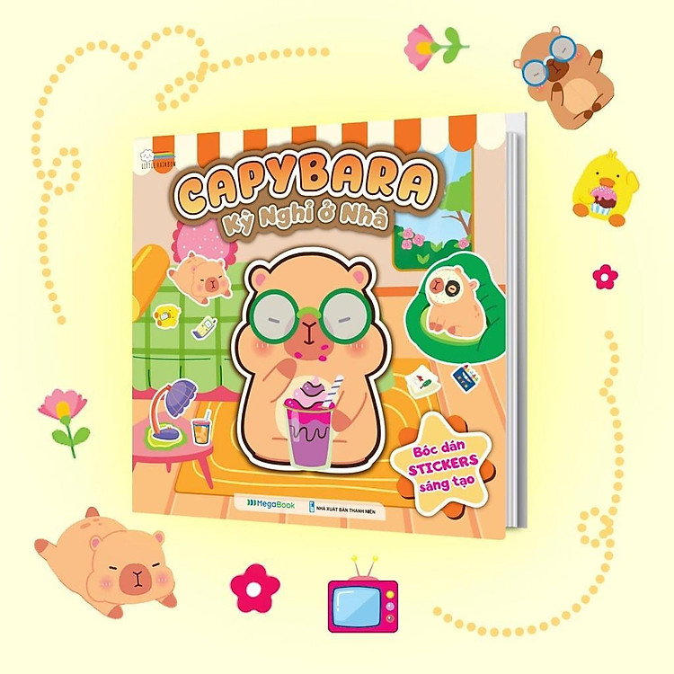 Tranh Đồ Chơi Bóc Dán Sticker Capybara Cho Bé - Ảnh 4