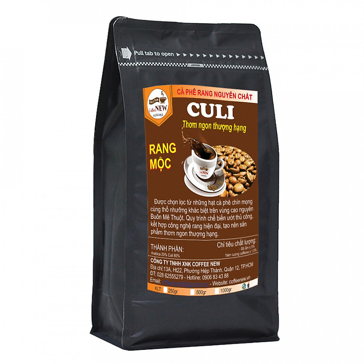 Cà Phê (Cafe) Sạch Nguyên Chất CuLi Rang Mộc Dạng Xay Pha Phin - Hương Vị Sữa - Gói 1Kg - Coffee New