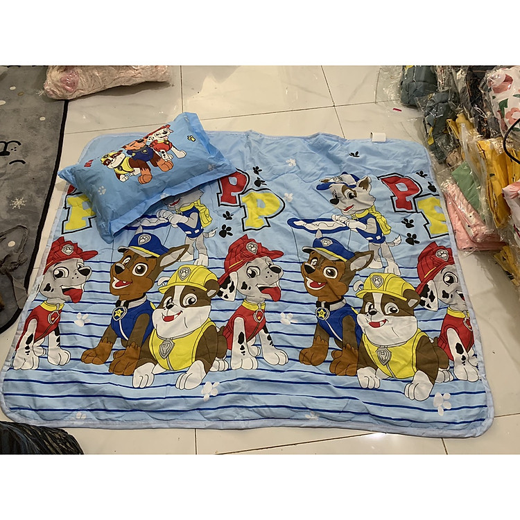 COMBO CHĂN KÈM GỐI CHO BÉ - CHÓ CỨU HỘ