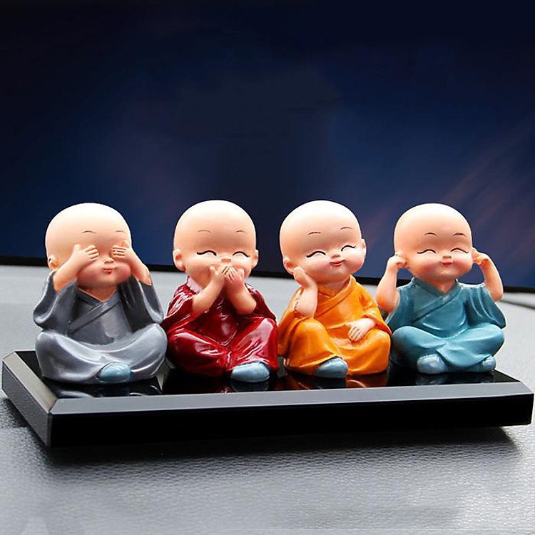 Bộ Tượng Chú Tiểu Tứ Không (6cm)
