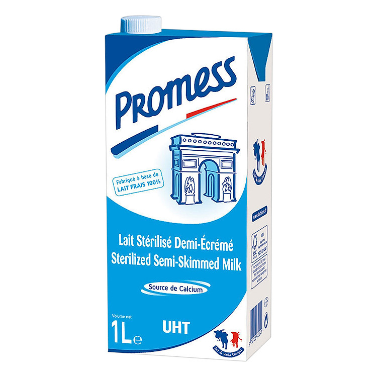Thùng 12 Hộp Sữa Tươi Ít Béo Promess (1L /Hộp)