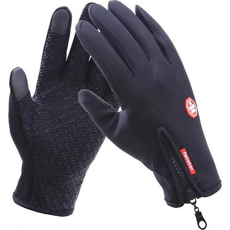 Găng tay phượt nam chất nỉ cảm ứng điện thoại cực HOT GT02 (màu đen)