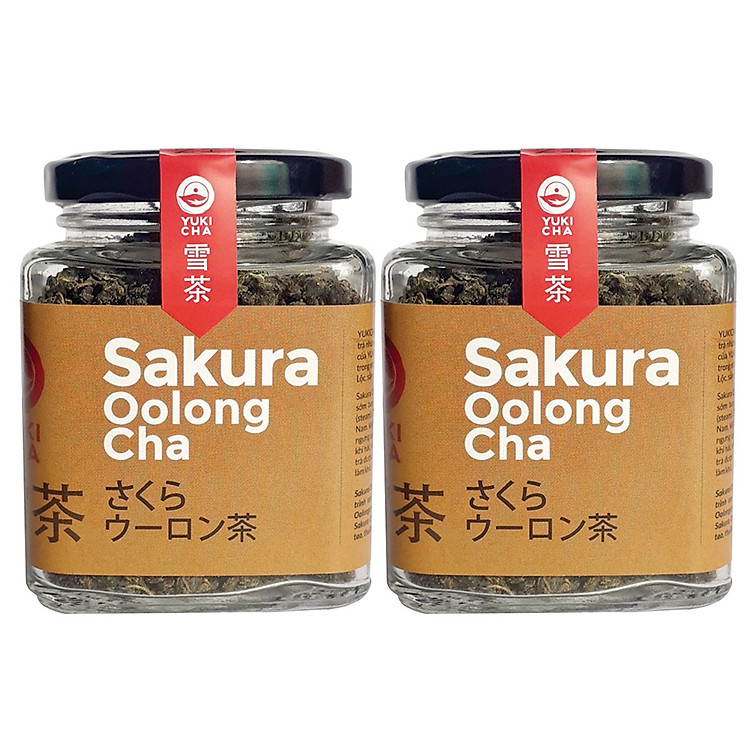 Bộ Trà Olong Sakura 02 hũ, mỗi hũ 100g - The Kaffeine