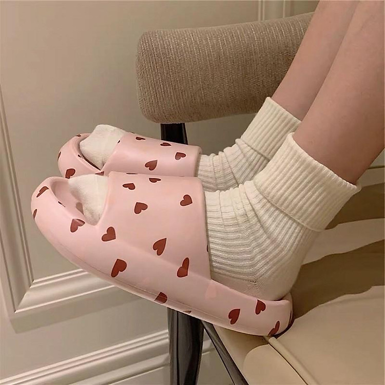 Dép bánh mì IN HÌNH TRÁI TIM