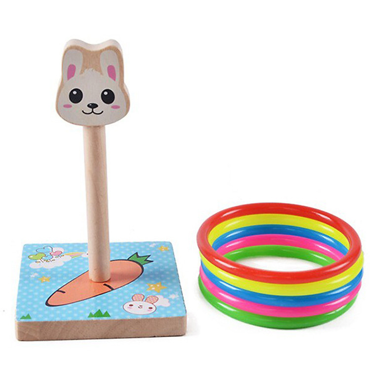 ĐỒ CHƠI GỖ Ném vòng vào cột cho bé ngẫu nhiên theo ảnh