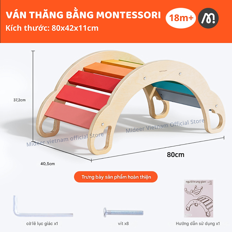 Ván thăng bằng Montessori Mideer Rainbow Chính hãng Giá rẻ - Hình ảnh 3