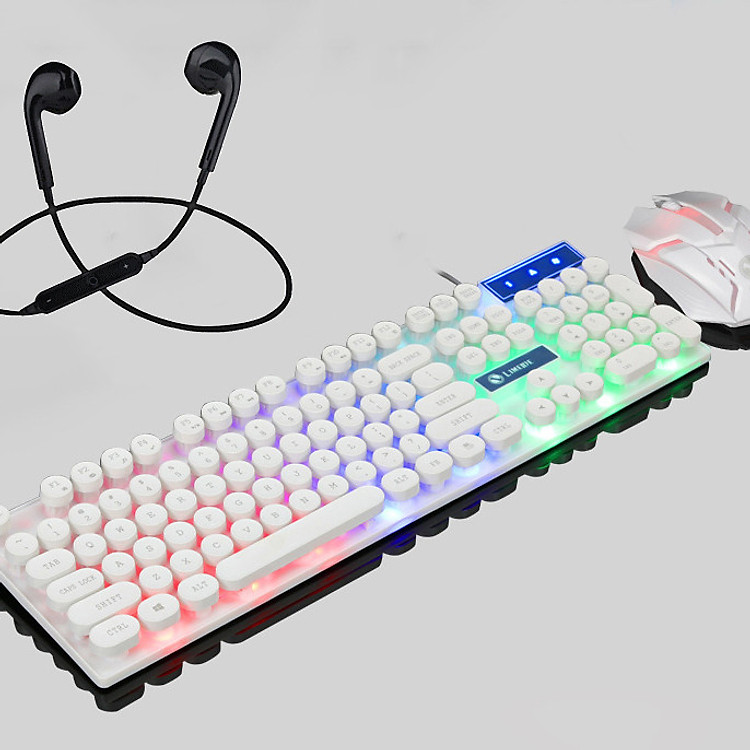 Combo Bộ Bàn Phím Giả Cơ Và Chuột Chuyên Game GTX300 Led 7 Màu + Tặng Tai Nghe Bluetooth Nhét Tai 6s