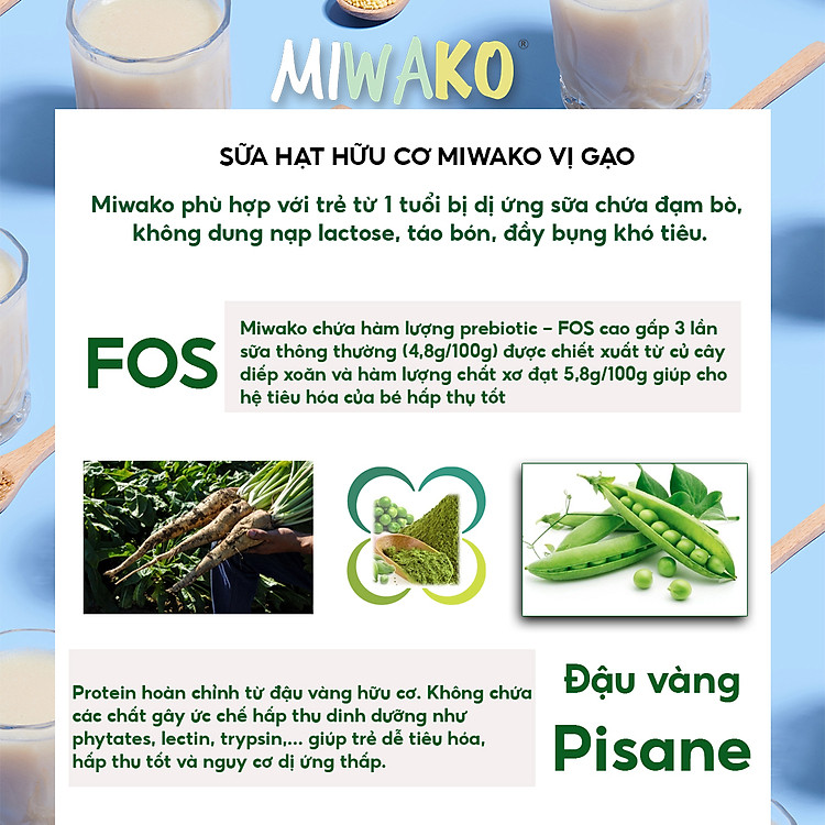 Sữa Hữu Cơ Miwako 400g Vị Gạo Chính hãng Tiết kiệm - Hình ảnh 5